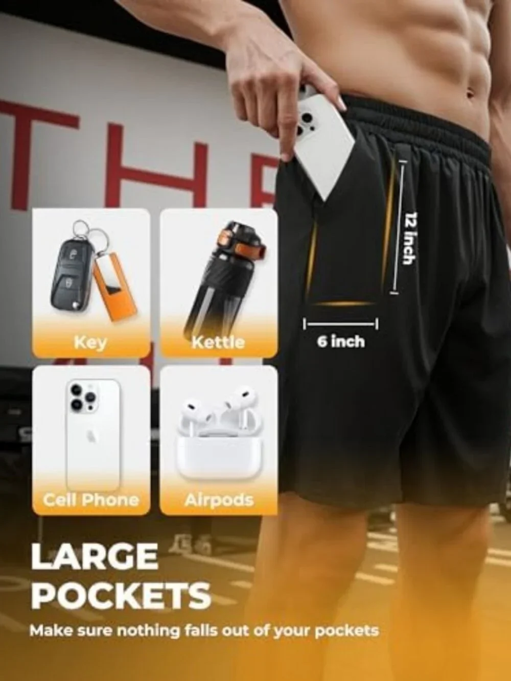 4 Pack Men's Athletic Gym Shorts - Basketball Fitness Apparel for Activewear